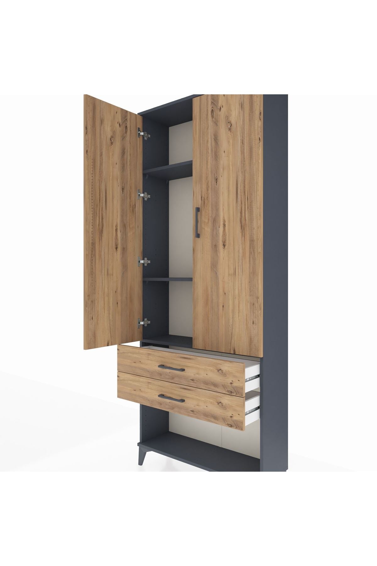 Arges Dolap 3 Raflı 2 Çekmeceli 2 Kapaklı 88x30x221 - S30M050V6A
