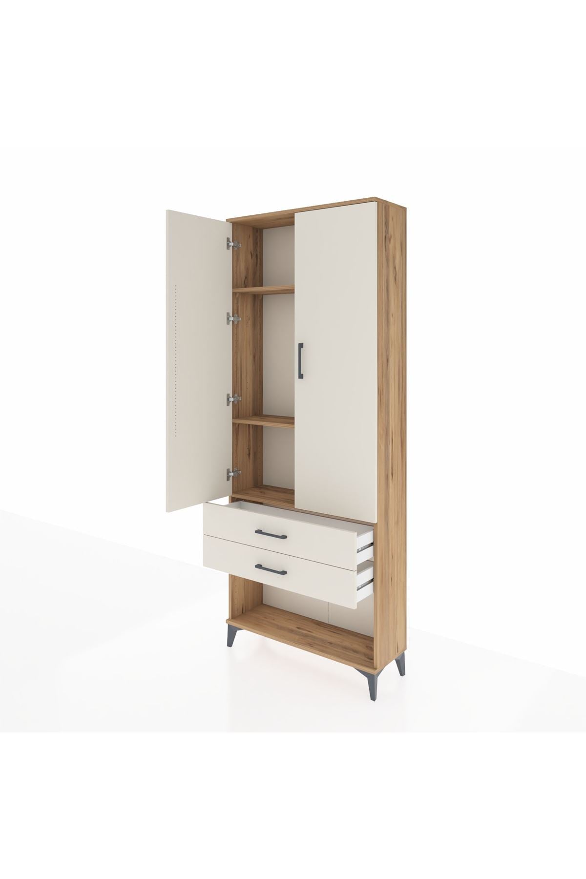 Arges Dolap 3 Raflı 2 Çekmeceli 2 Kapaklı 88x30x221 - S30M050V7A