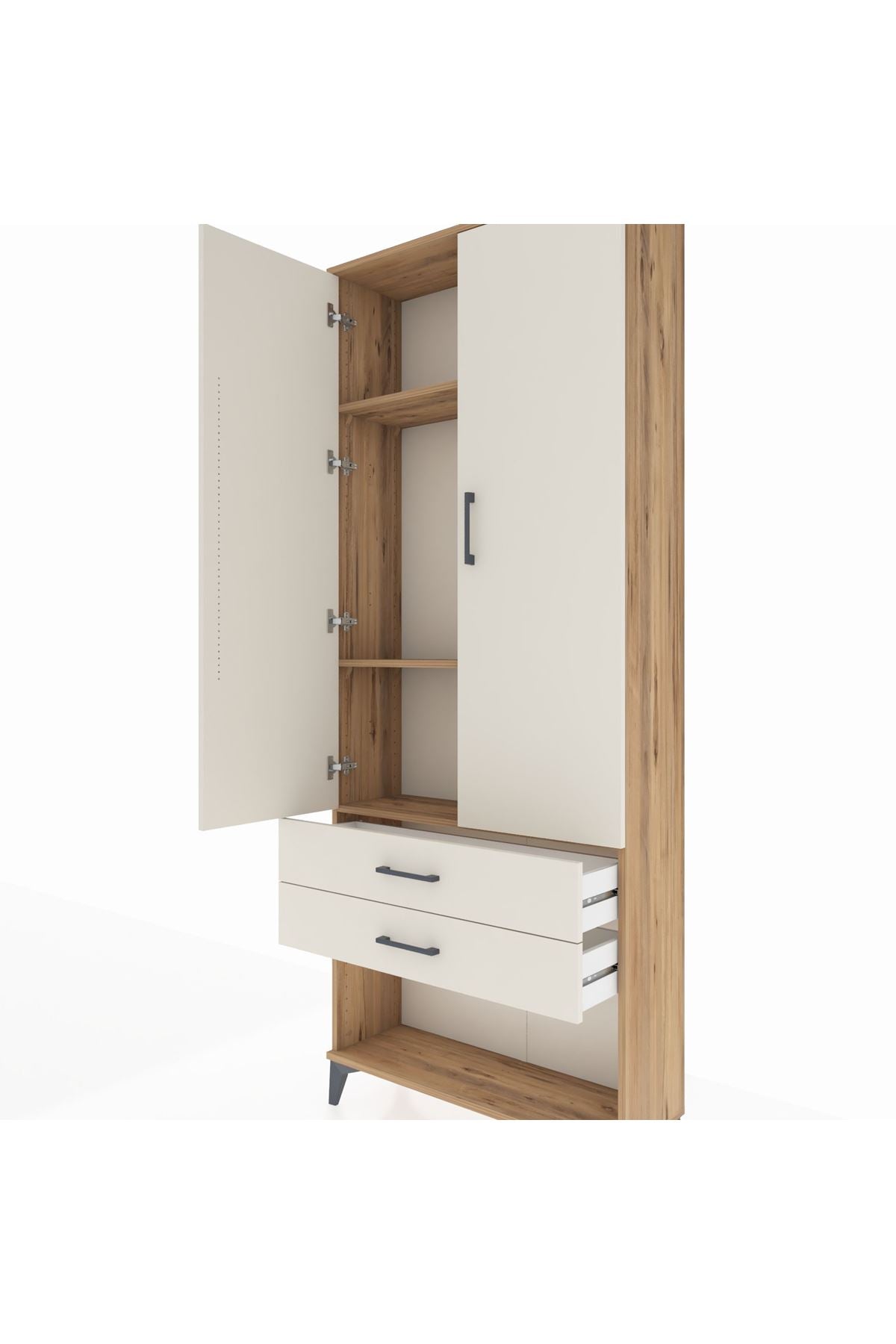 Arges Dolap 3 Raflı 2 Çekmeceli 2 Kapaklı 88x30x221 - S30M050V7A