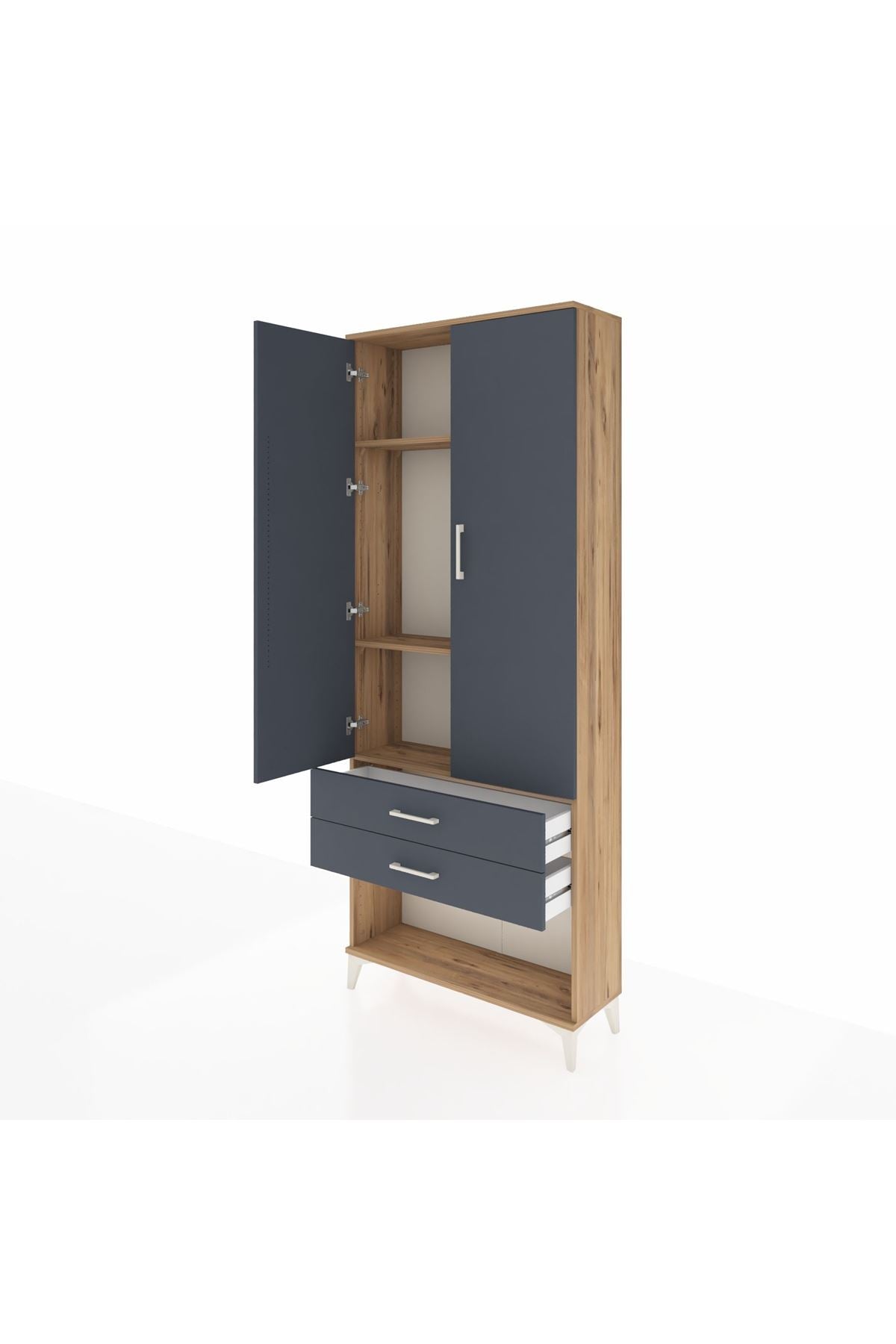 Arges Dolap 3 Raflı 2 Çekmeceli 2 Kapaklı 88x30x221 - S30M050V8A