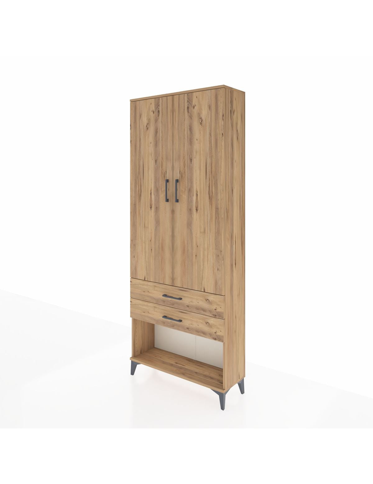 Arges Dolap 3 Raflı 2 Çekmeceli 2 Kapaklı 88x30x221 - S30M050V9A