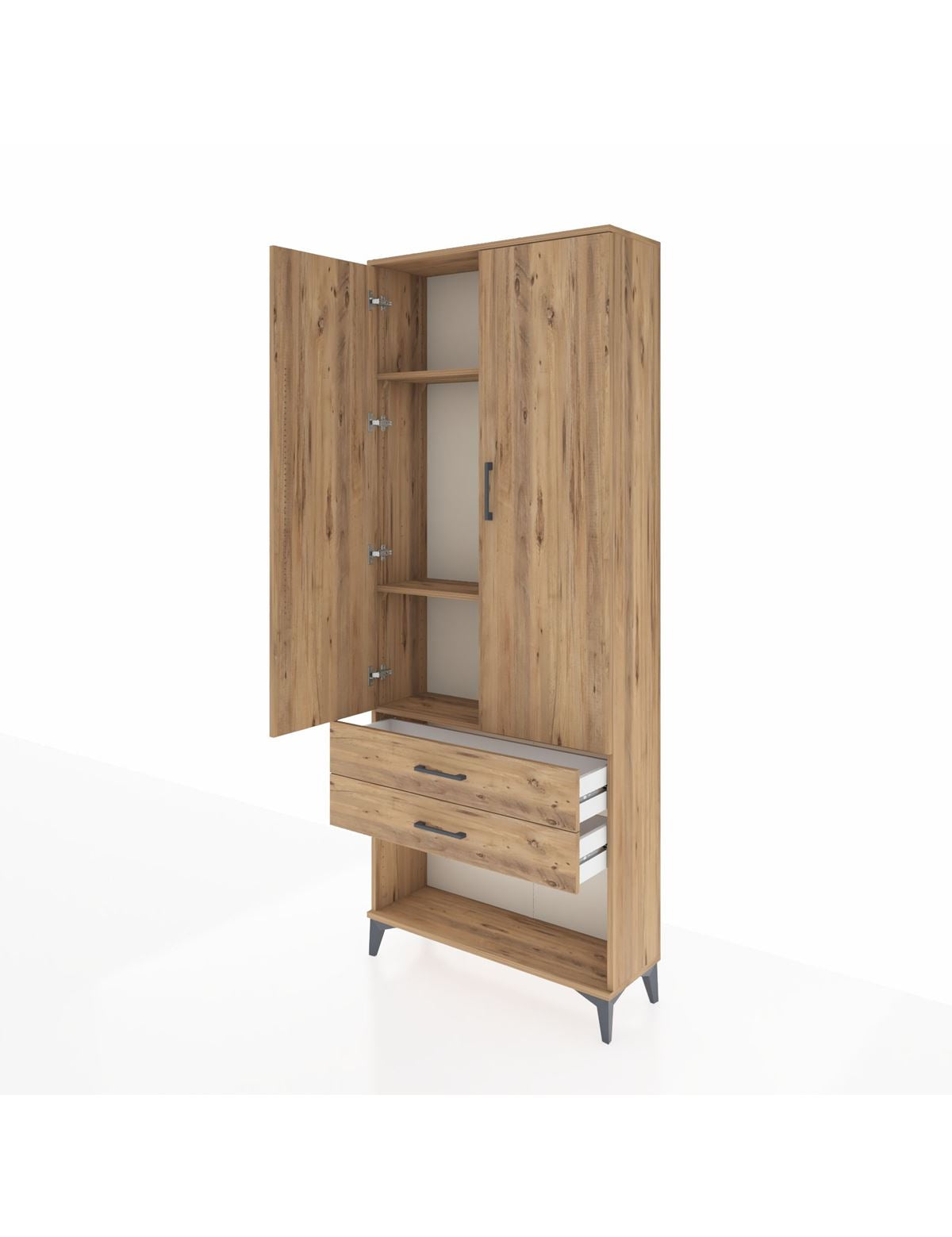 Arges Dolap 3 Raflı 2 Çekmeceli 2 Kapaklı 88x30x221 - S30M050V9A