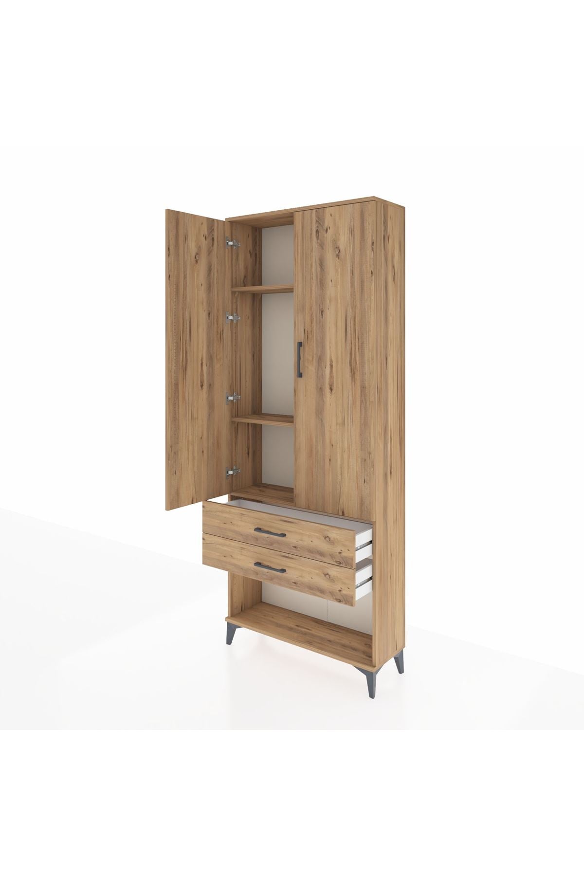 Arges Dolap 3 Raflı 2 Çekmeceli 2 Kapaklı 88x30x221 - S30M050V9A