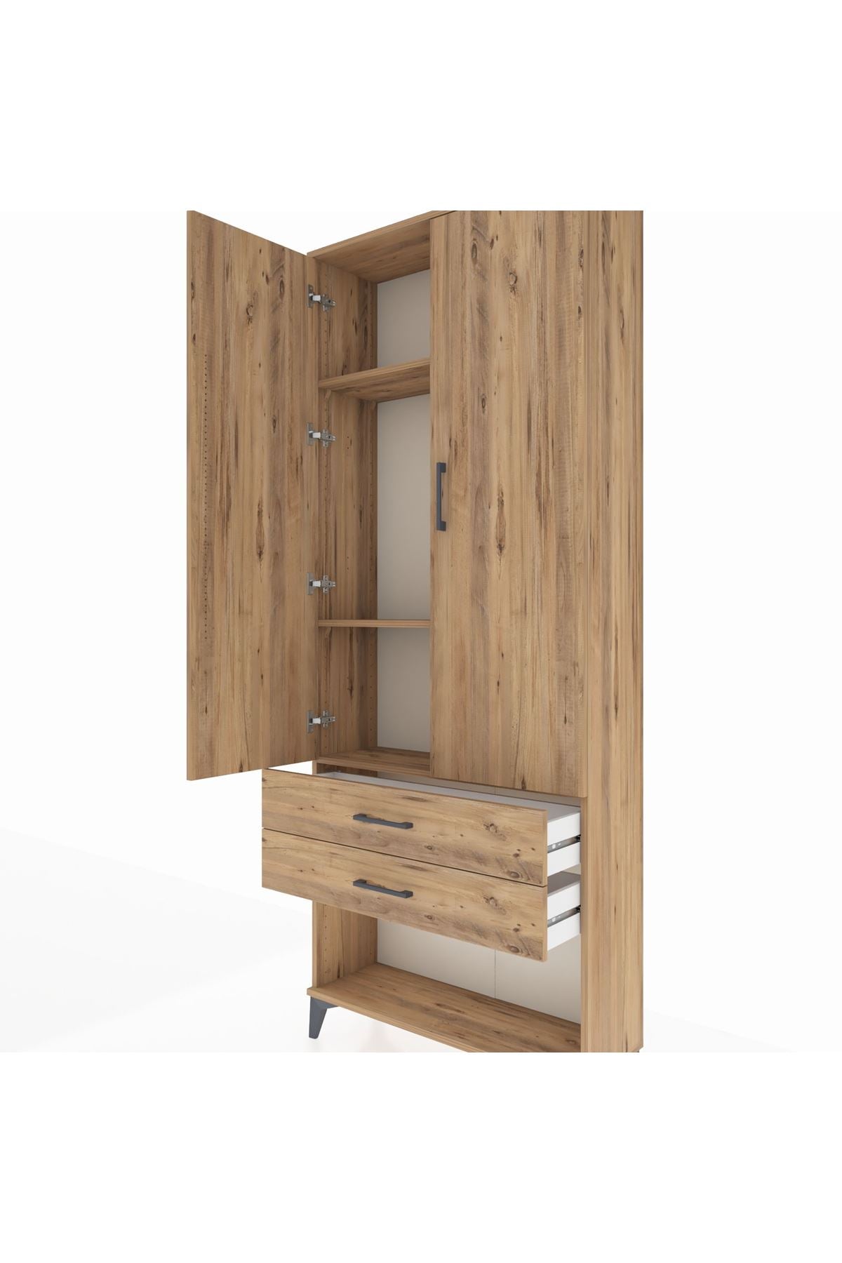 Arges Dolap 3 Raflı 2 Çekmeceli 2 Kapaklı 88x30x221 - S30M050V9A