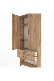 Arges Dolap 3 Raflı 2 Çekmeceli 2 Kapaklı 88x30x221 - S30M050V9A