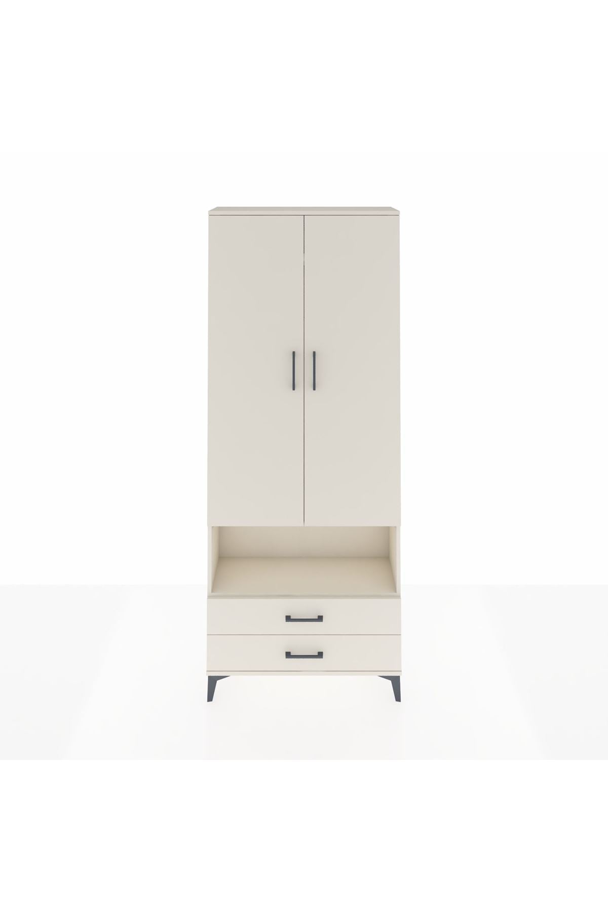 Arges Dolap 3 Raflı 2 Çekmeceli Tek Askılı 88x30x221 - S30M052V1A