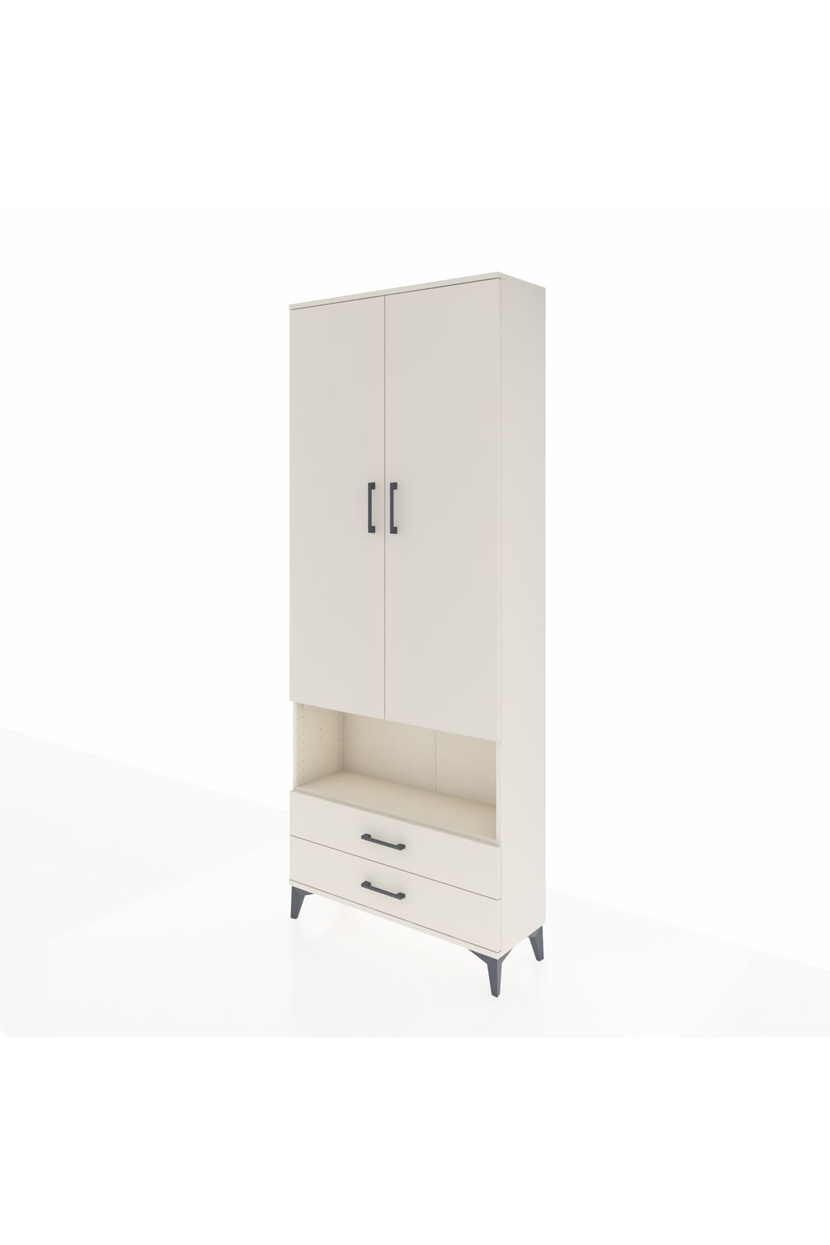 Arges Dolap 3 Raflı 2 Çekmeceli Tek Askılı 88x30x221 - S30M052V1A