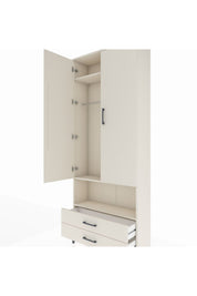 Arges Dolap 3 Raflı 2 Çekmeceli Tek Askılı 88x30x221 - S30M052V1A