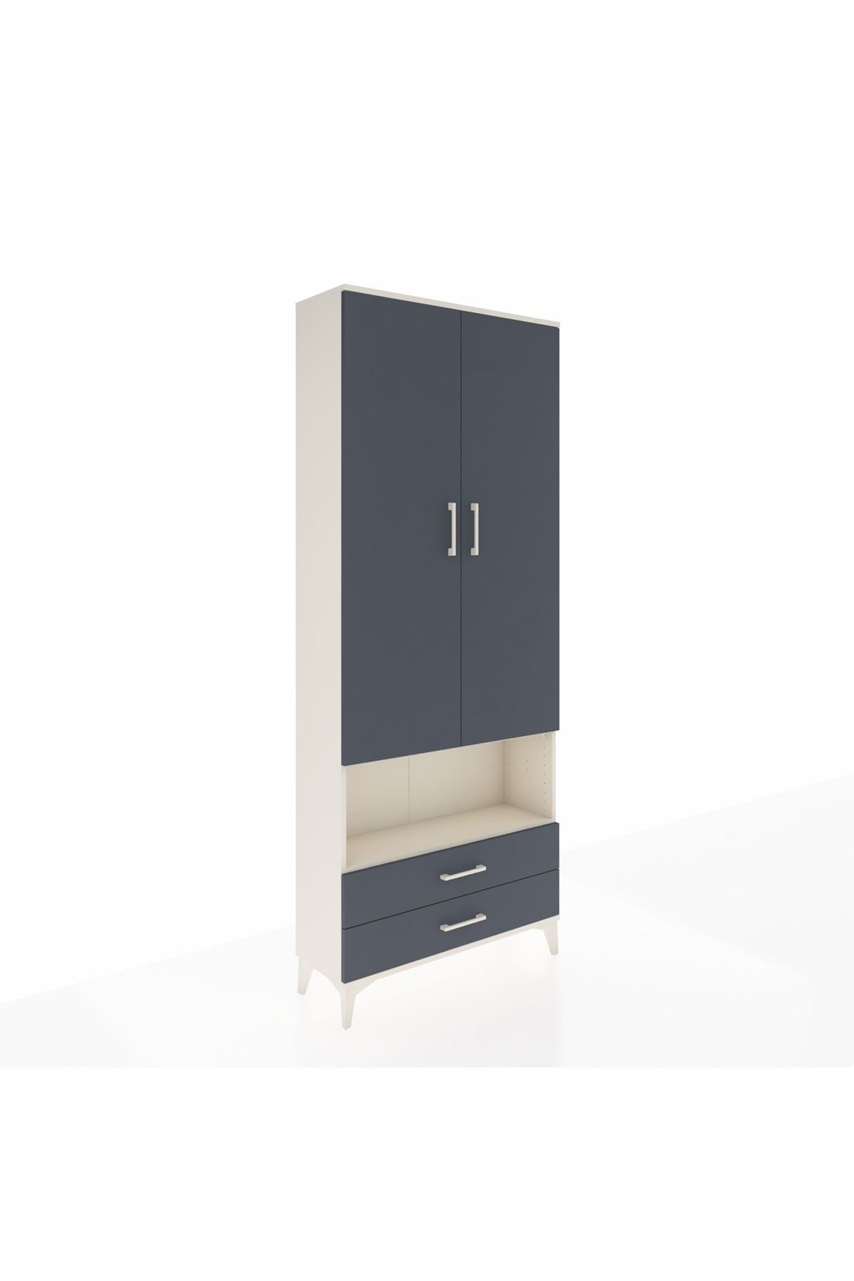 Arges Dolap 3 Raflı 2 Çekmeceli Tek Askılı 88x30x221 - S30M052V2A