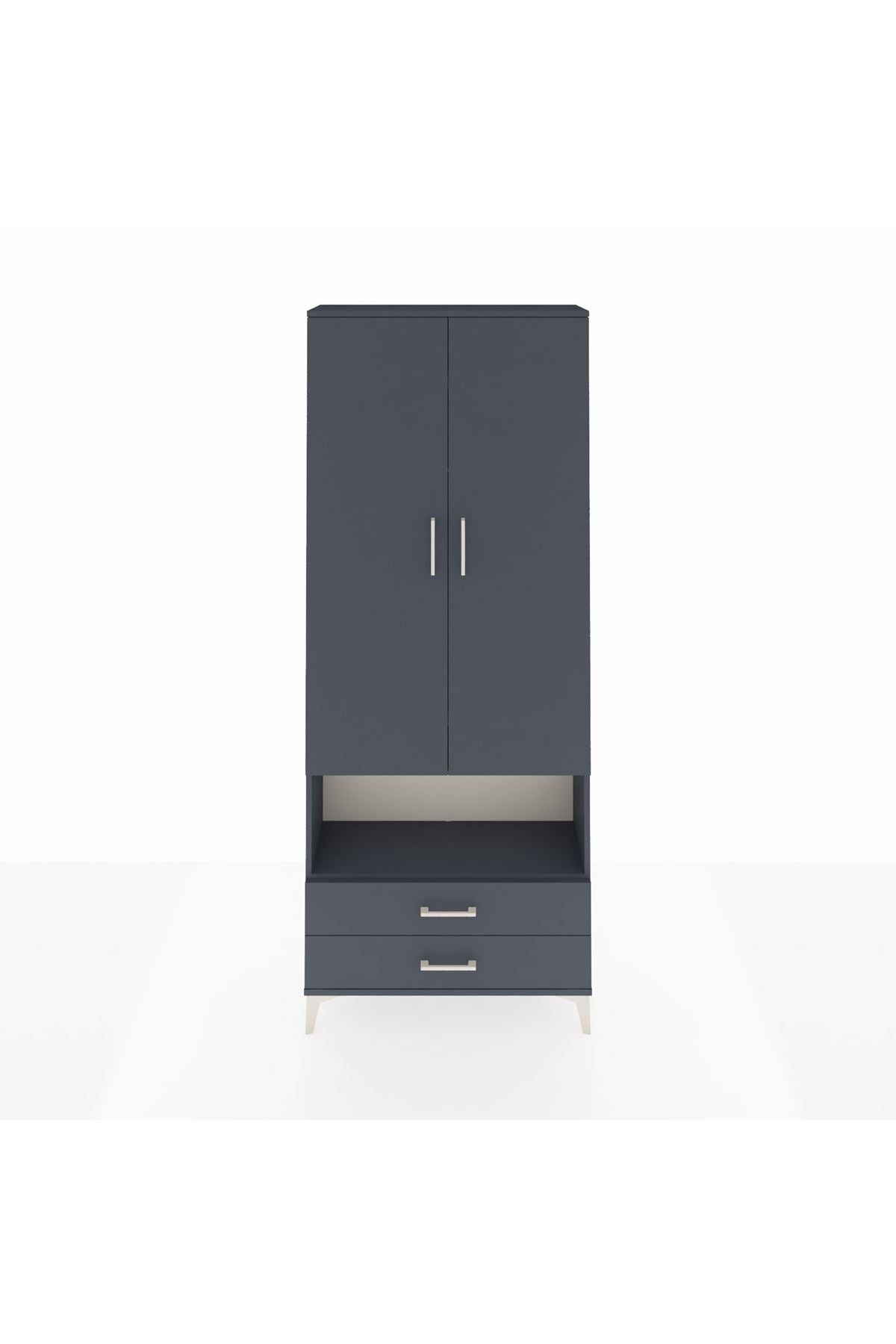 Arges Dolap 3 Raflı 2 Çekmeceli Tek Askılı 88x30x221 - S30M052V5A