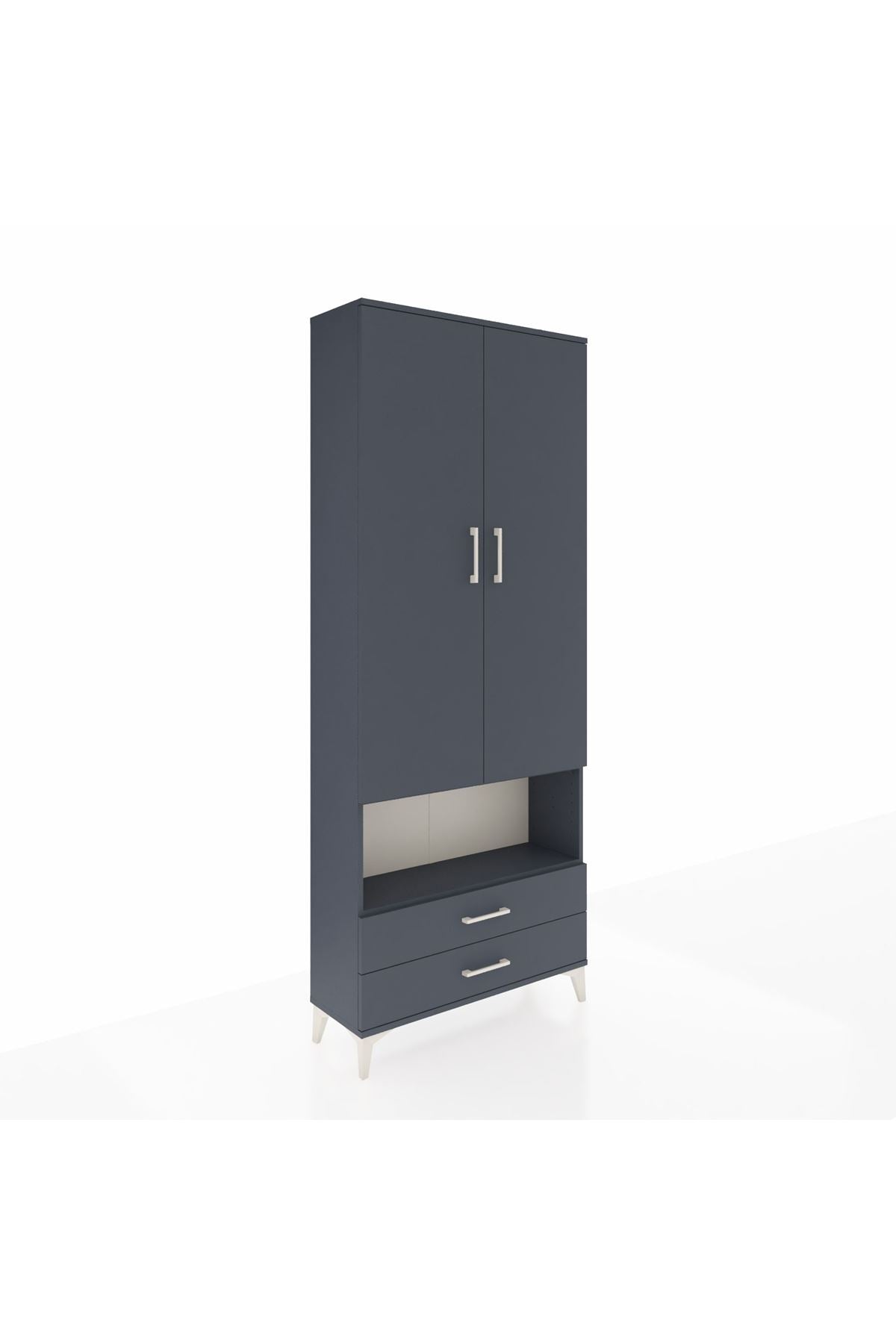 Arges Dolap 3 Raflı 2 Çekmeceli Tek Askılı 88x30x221 - S30M052V5A