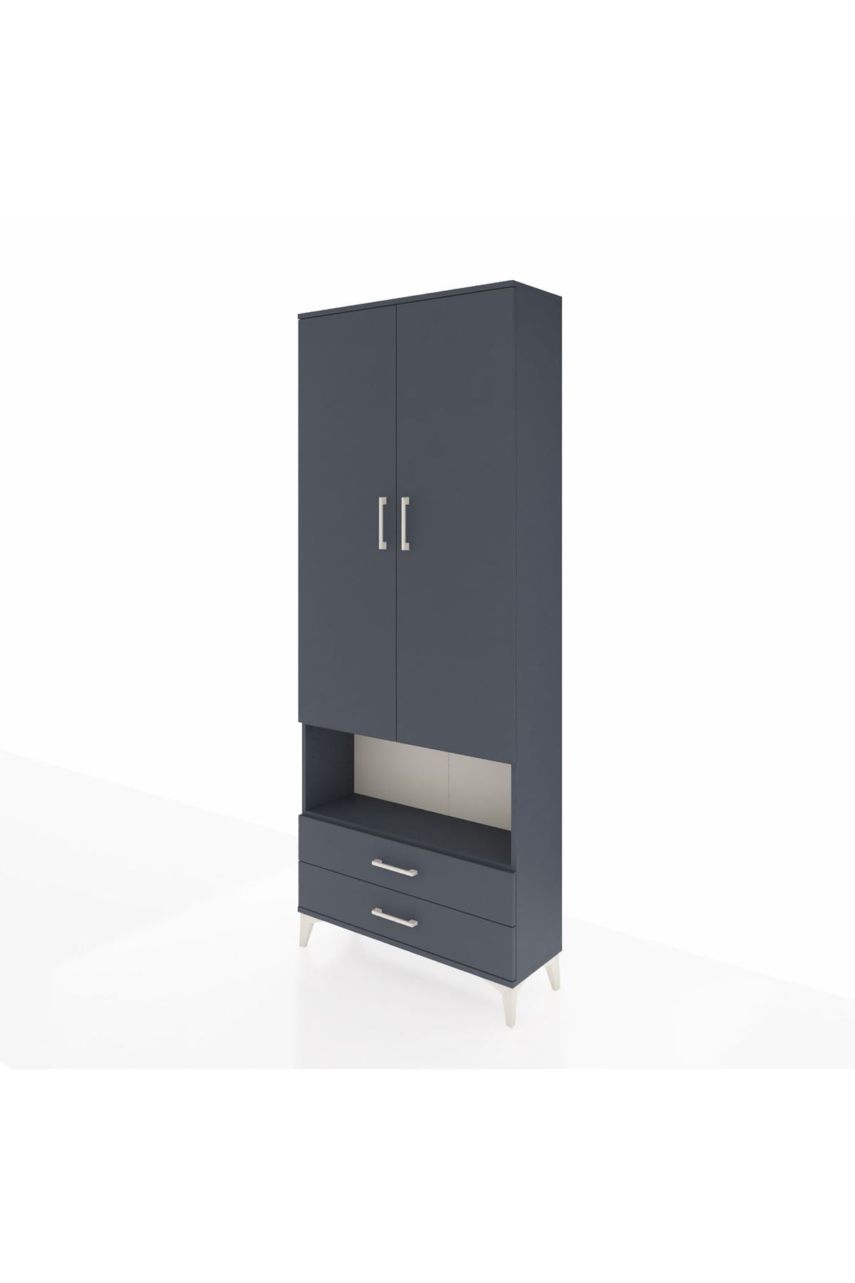 Arges Dolap 3 Raflı 2 Çekmeceli Tek Askılı 88x30x221 - S30M052V5A