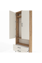 Arges Dolap 3 Raflı 2 Çekmeceli Tek Askılı 88x30x221 - S30M052V7A