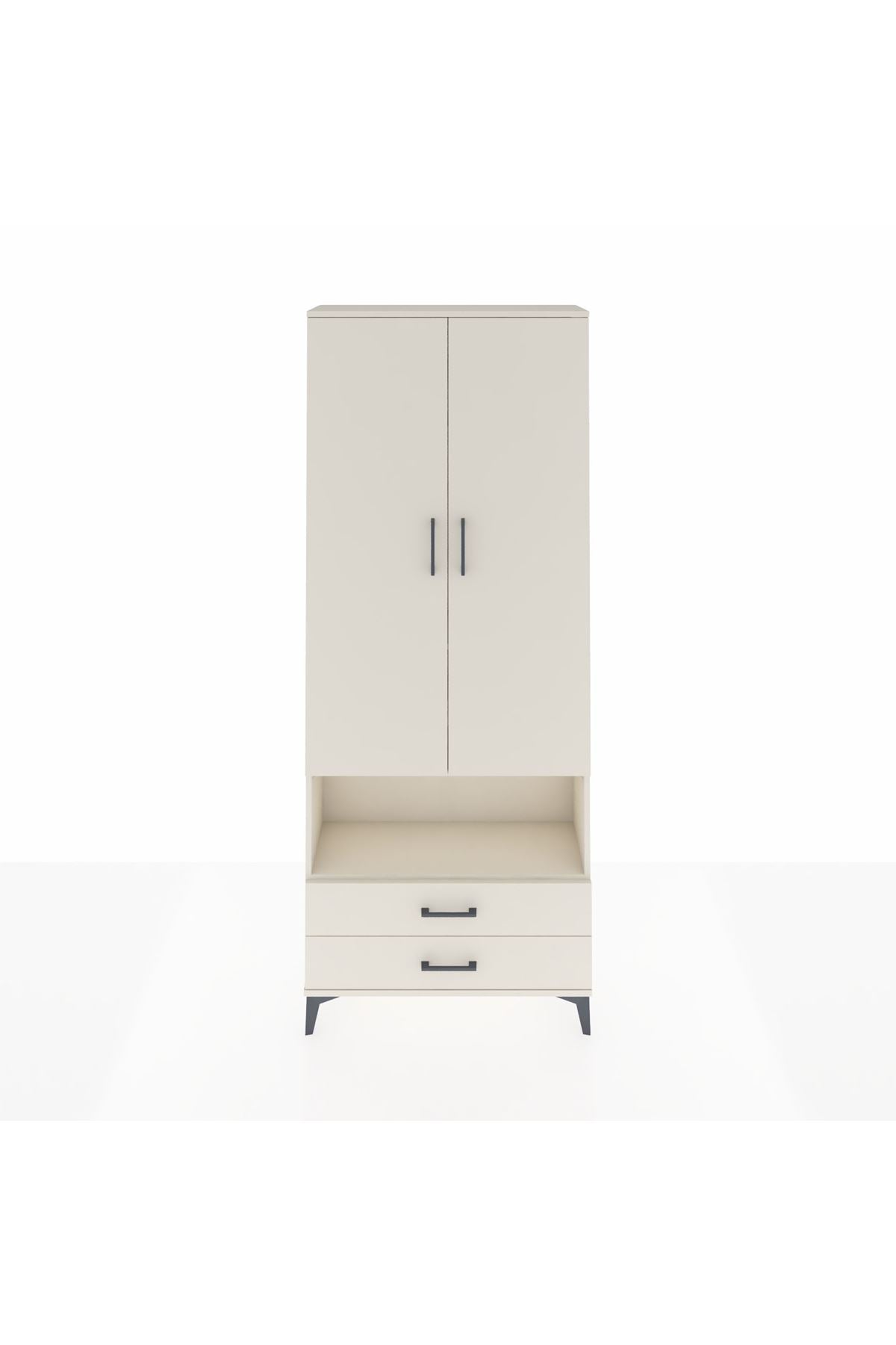 Arges Dolap 4 Raflı 2 Çekmeceli 2 Kapaklı 88x30x221 - S30M053V1A