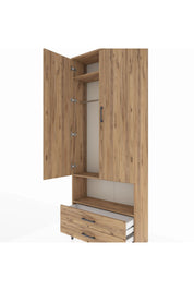 Arges Dolap 3 Raflı 2 Çekmeceli Tek Askılı 88x30x221 - S30M052V9A