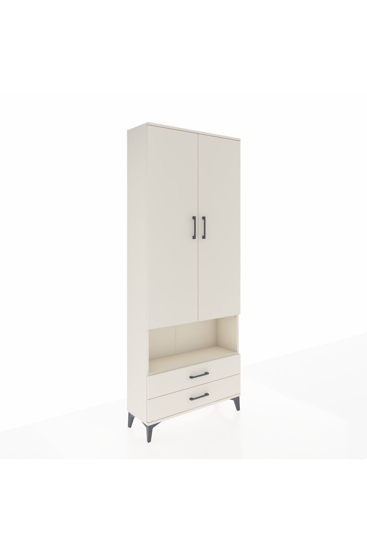 Arges Dolap 4 Raflı 2 Çekmeceli 2 Kapaklı 88x30x221 - S30M053V1A