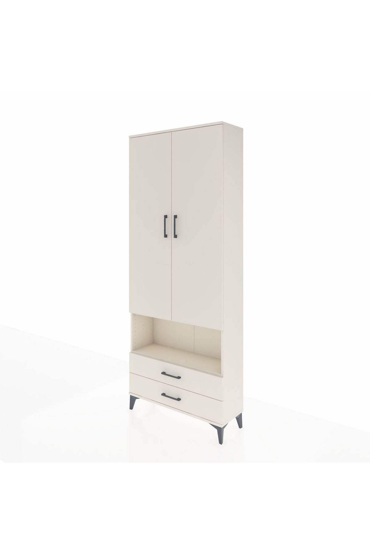 Arges Dolap 4 Raflı 2 Çekmeceli 2 Kapaklı 88x30x221 - S30M053V1A