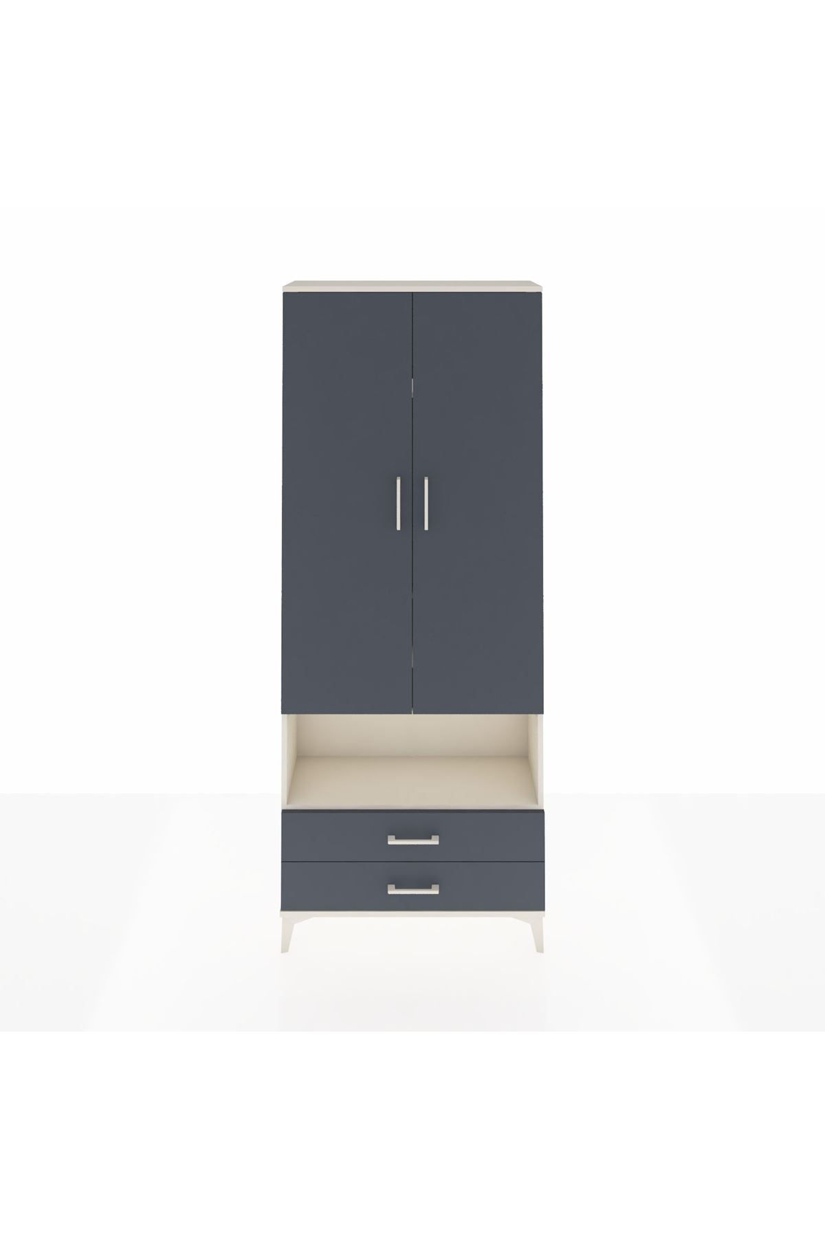 Arges Dolap 4 Raflı 2 Çekmeceli 2 Kapaklı 88x30x221 - S30M053V2A