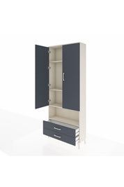 Arges Dolap 4 Raflı 2 Çekmeceli 2 Kapaklı 88x30x221 - S30M053V2A