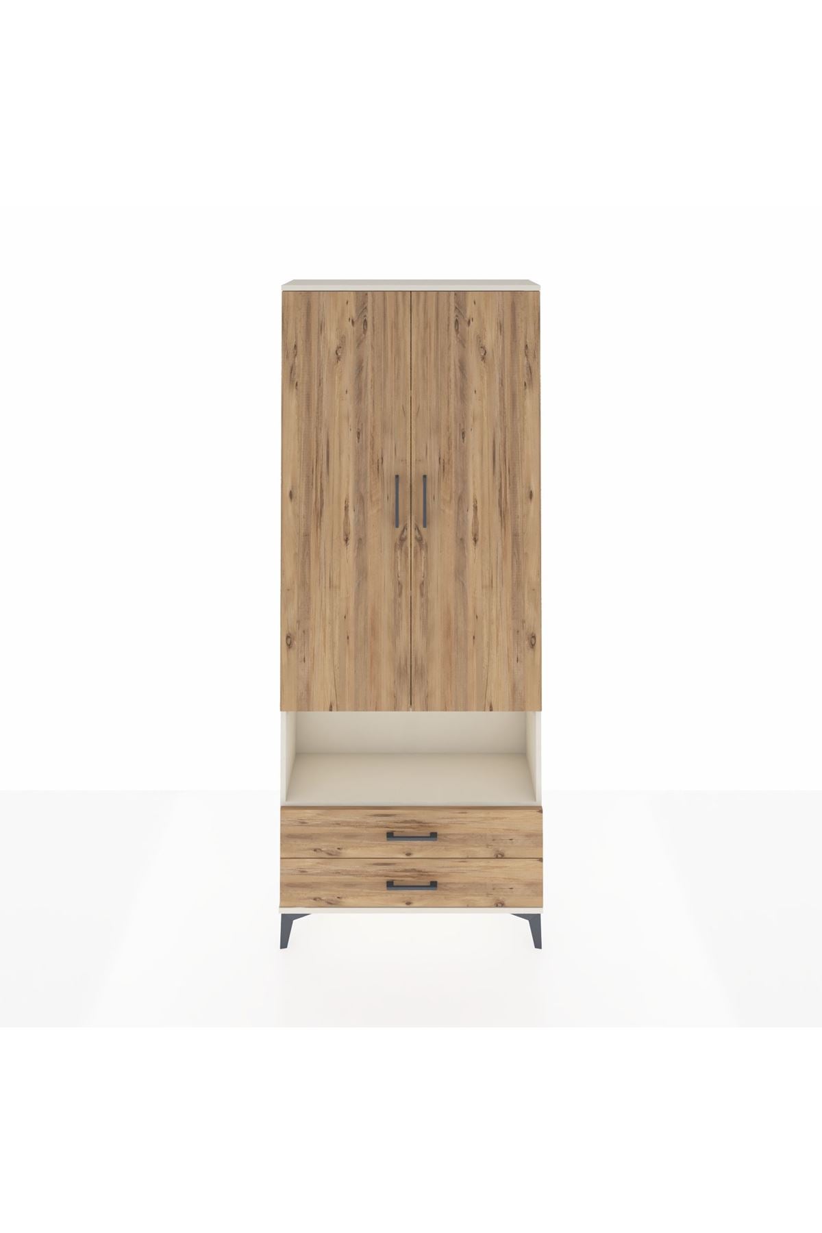Arges Dolap 4 Raflı 2 Çekmeceli 2 Kapaklı 88x30x221 - S30M053V3A