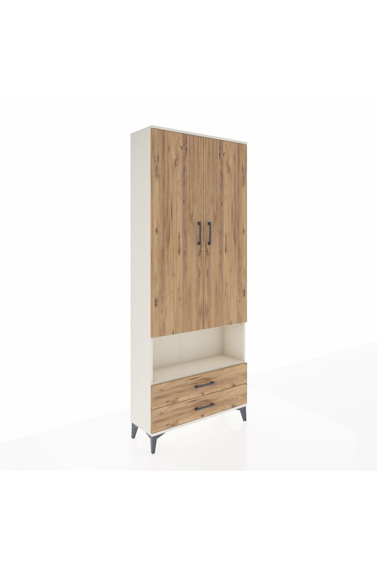 Arges Dolap 4 Raflı 2 Çekmeceli 2 Kapaklı 88x30x221 - S30M053V3A