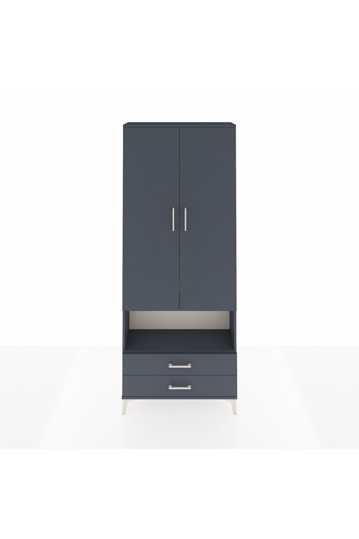 Arges Dolap 4 Raflı 2 Çekmeceli 2 Kapaklı 88x30x221 - S30M053V5A