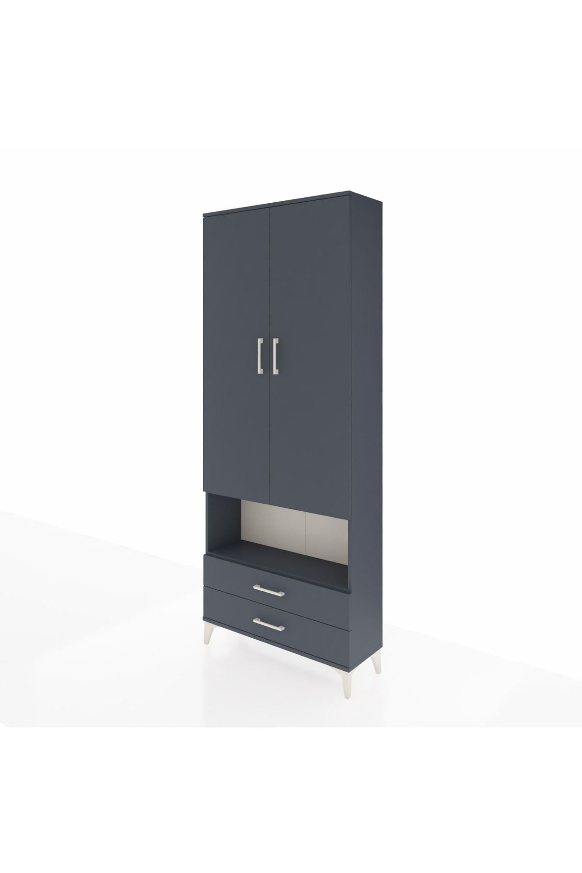 Arges Dolap 4 Raflı 2 Çekmeceli 2 Kapaklı 88x30x221 - S30M053V5A