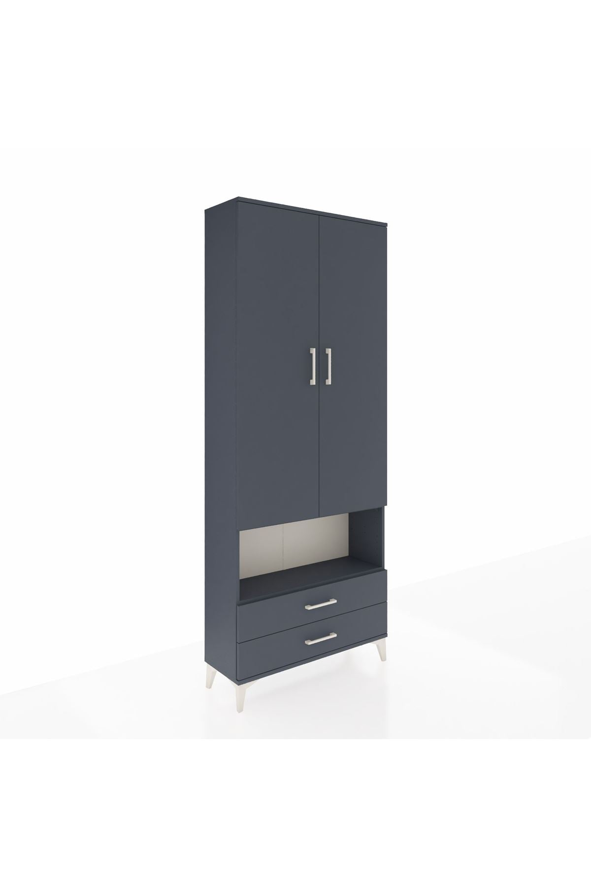 Arges Dolap 4 Raflı 2 Çekmeceli 2 Kapaklı 88x30x221 - S30M053V5A