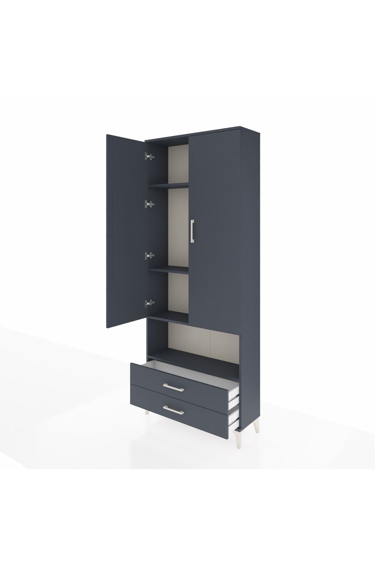 Arges Dolap 4 Raflı 2 Çekmeceli 2 Kapaklı 88x30x221 - S30M053V5A