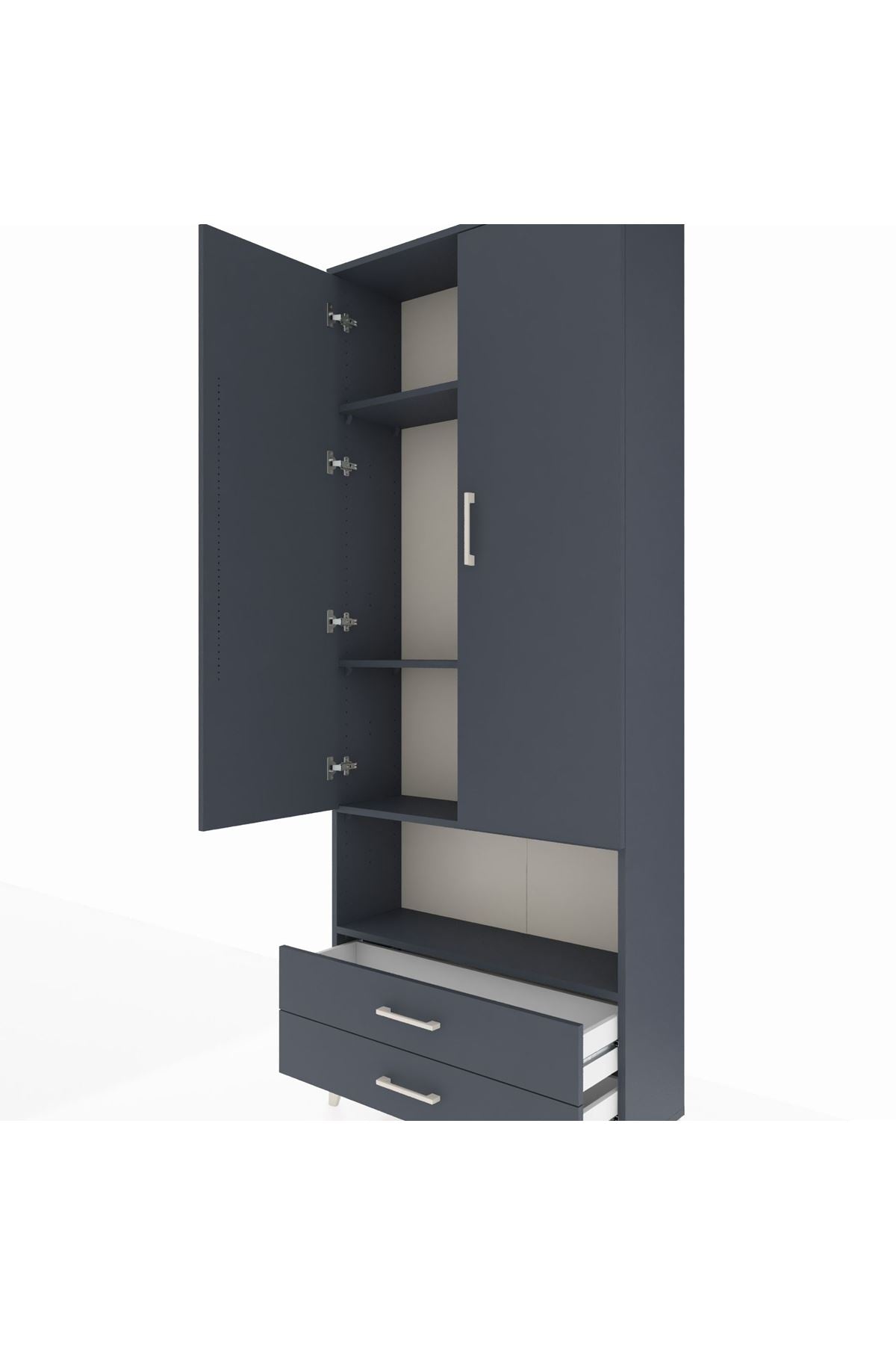Arges Dolap 4 Raflı 2 Çekmeceli 2 Kapaklı 88x30x221 - S30M053V5A