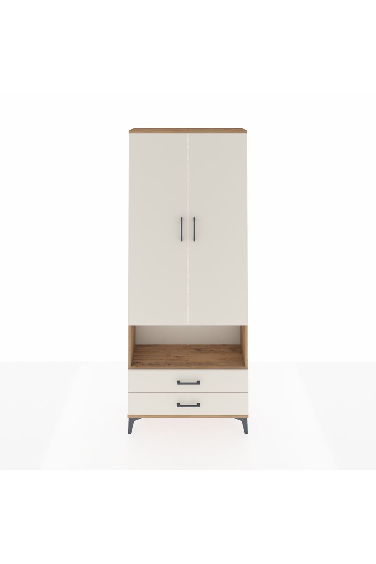 Arges Dolap 4 Raflı 2 Çekmeceli 2 Kapaklı 88x30x221 - S30M053V7A