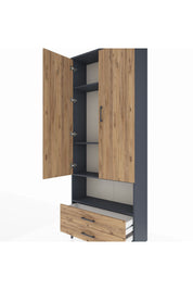 Arges Dolap 4 Raflı 2 Çekmeceli 2 Kapaklı 88x30x221 - S30M053V6A