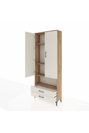 Arges Dolap 4 Raflı 2 Çekmeceli 2 Kapaklı 88x30x221 - S30M053V7A