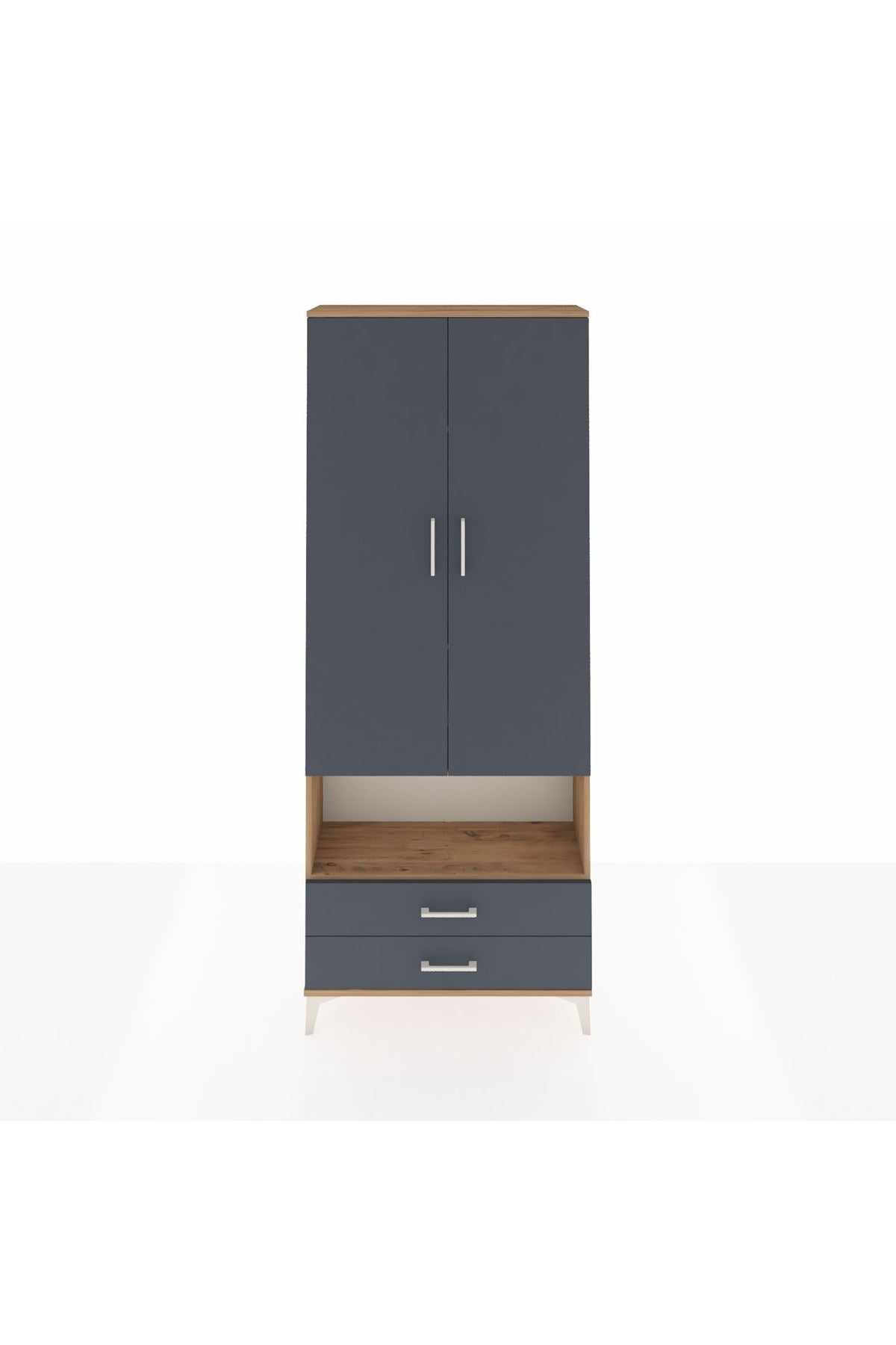 Arges Dolap 4 Raflı 2 Çekmeceli 2 Kapaklı 88x30x221 - S30M053V8A