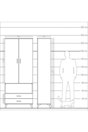 Arges Dolap 4 Raflı 2 Çekmeceli 2 Kapaklı 88x30x221 - S30M053V9A
