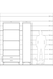 Arges Dolap 4 Raflı 2 Çekmeceli 88x30x221 - S30M054V5A