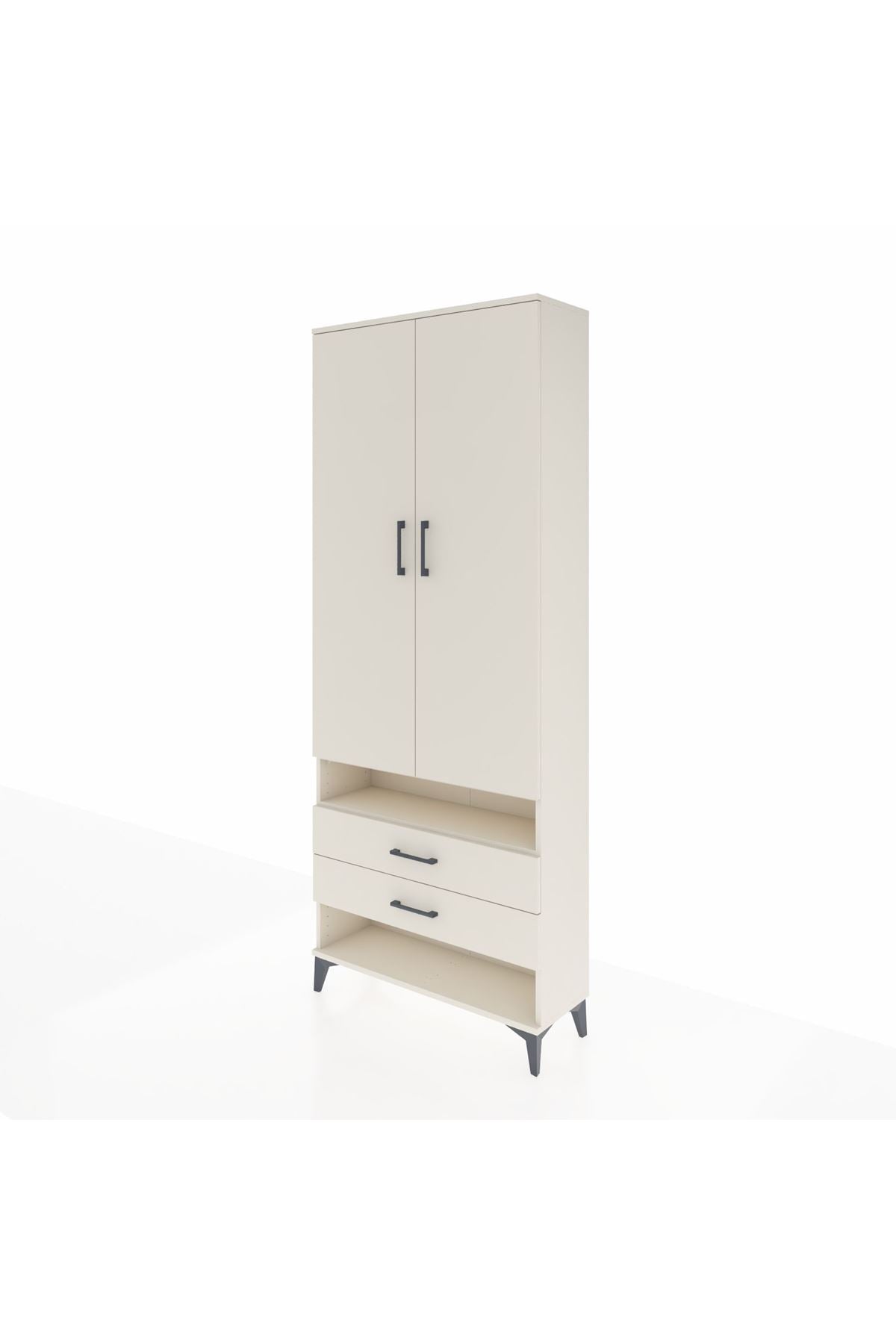 Arges Dolap 3 Raflı 2 Çekmeceli Tek Askılı 88x30x221 - S30M055V1A