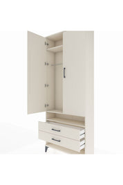 Arges Dolap 3 Raflı 2 Çekmeceli Tek Askılı 88x30x221 - S30M055V1A