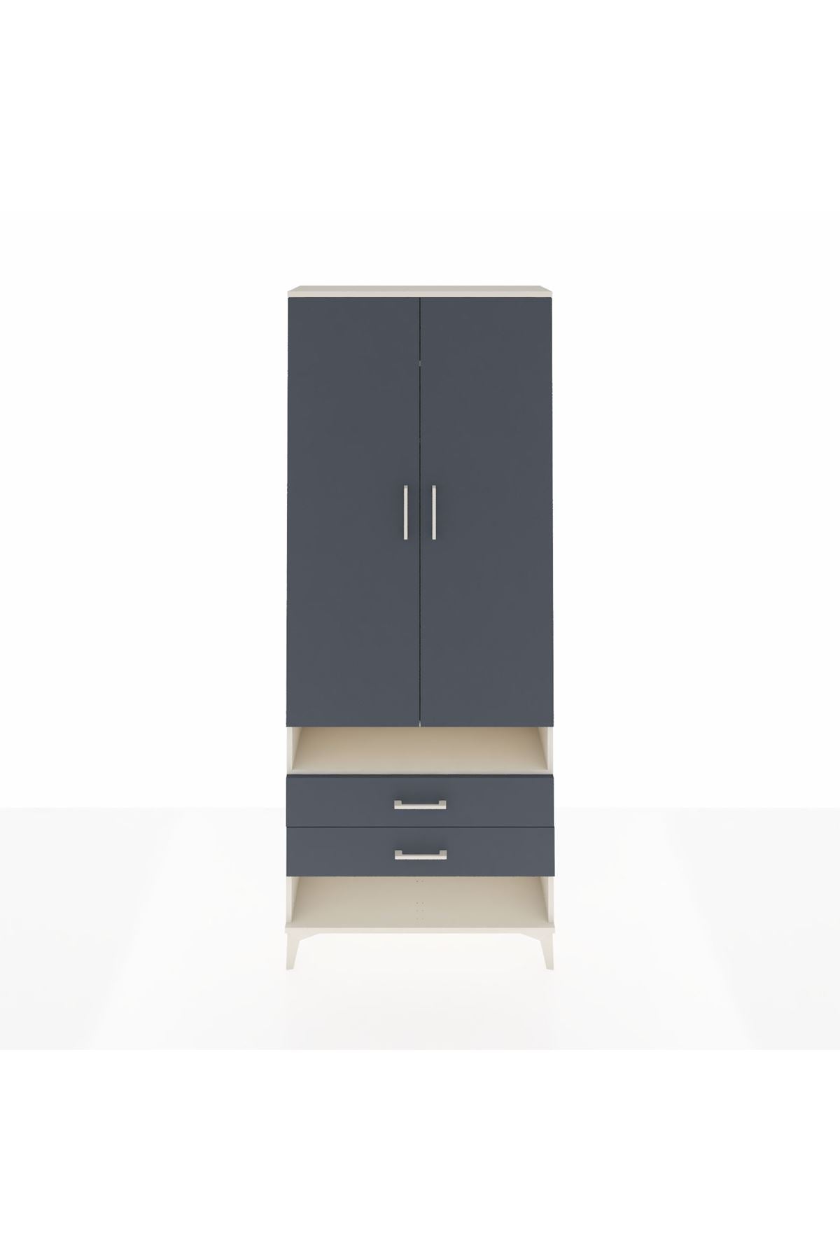 Arges Dolap 3 Raflı 2 Çekmeceli Tek Askılı 88x30x221 - S30M055V2A