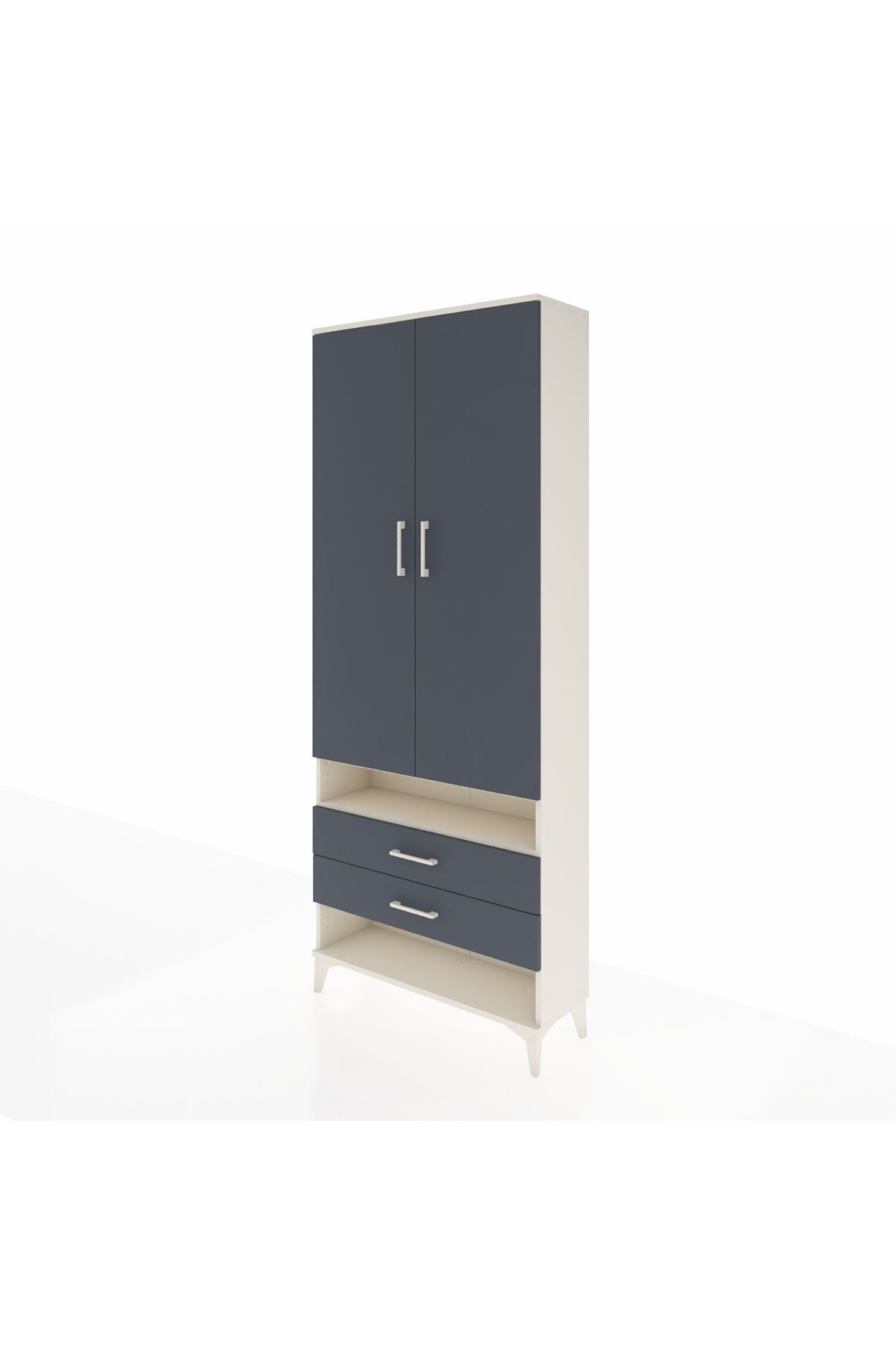 Arges Dolap 3 Raflı 2 Çekmeceli Tek Askılı 88x30x221 - S30M055V2A