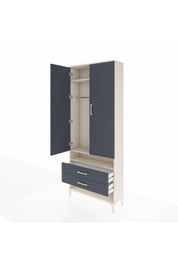 Arges Dolap 3 Raflı 2 Çekmeceli Tek Askılı 88x30x221 - S30M055V2A