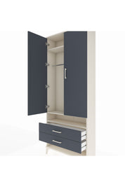 Arges Dolap 3 Raflı 2 Çekmeceli Tek Askılı 88x30x221 - S30M055V2A