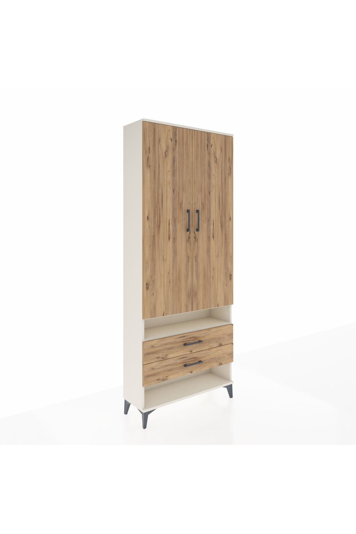 Arges Dolap 3 Raflı 2 Çekmeceli Tek Askılı 88x30x221 - S30M055V3A