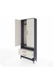 Arges Dolap 3 Raflı 2 Çekmeceli Tek Askılı 88x30x221 - S30M055V4A