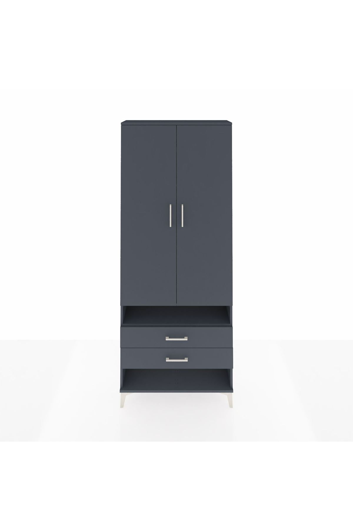 Arges Dolap 3 Raflı 2 Çekmeceli Tek Askılı 88x30x221 - S30M055V5A