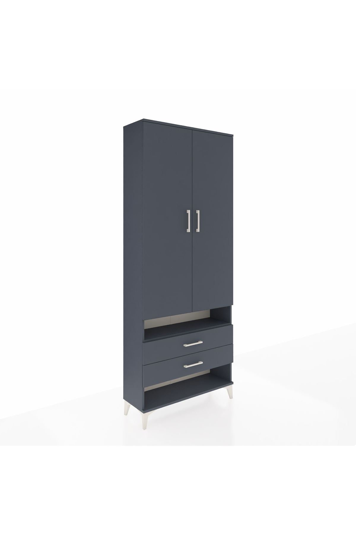 Arges Dolap 3 Raflı 2 Çekmeceli Tek Askılı 88x30x221 - S30M055V5A