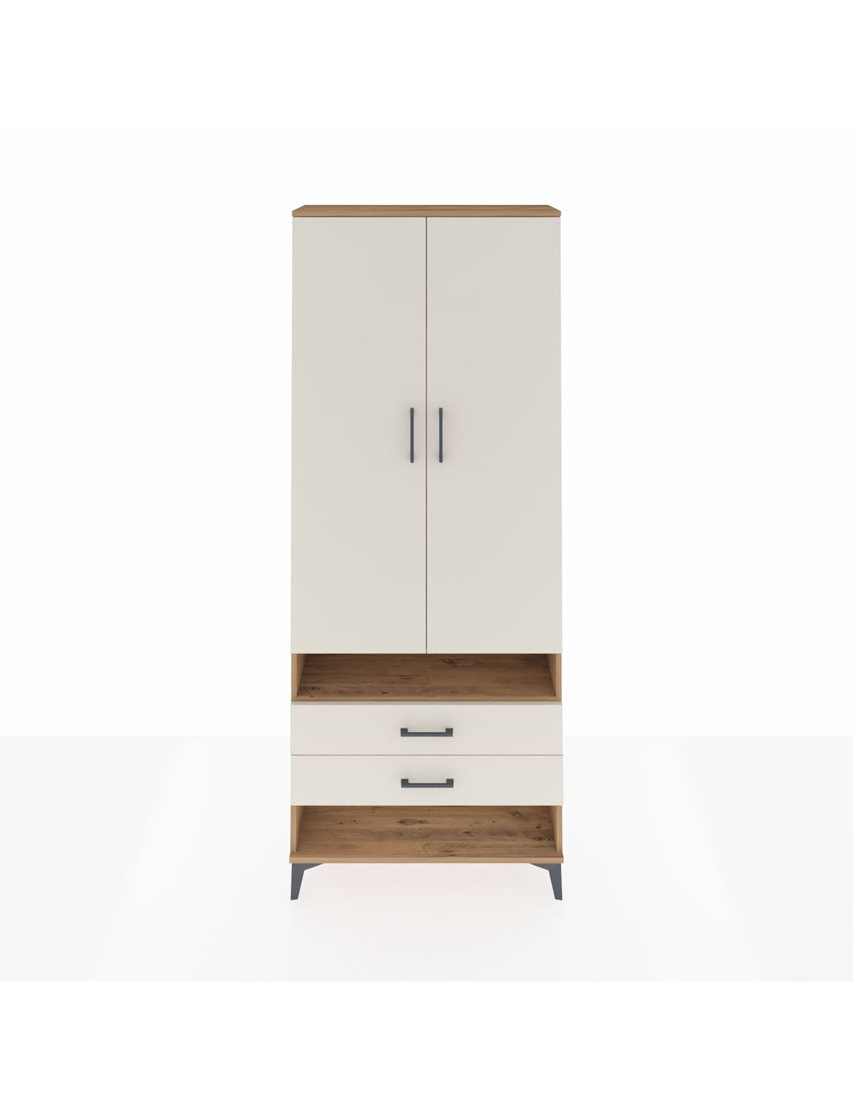 Arges Dolap 3 Raflı 2 Çekmeceli Tek Askılı 88x30x221 - S30M055V7A