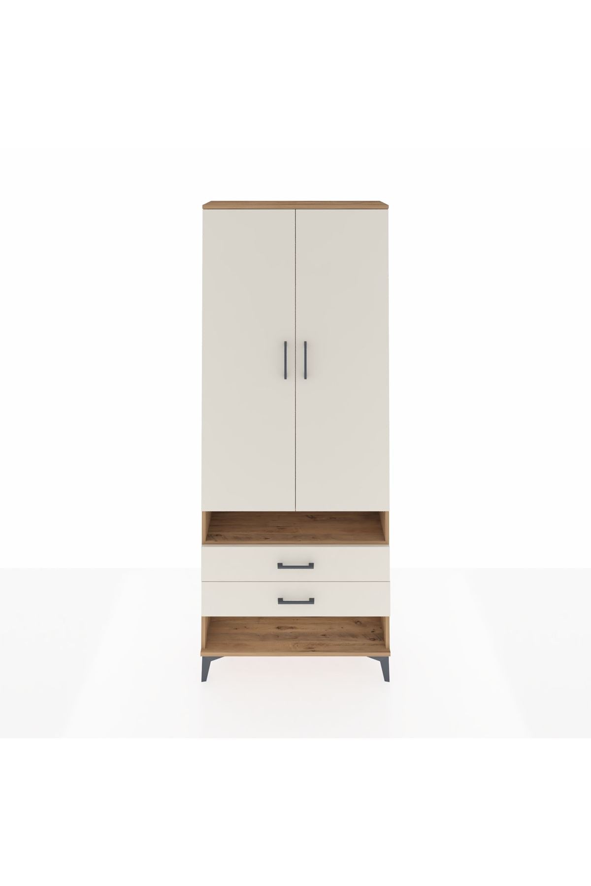 Arges Dolap 3 Raflı 2 Çekmeceli Tek Askılı 88x30x221 - S30M055V7A