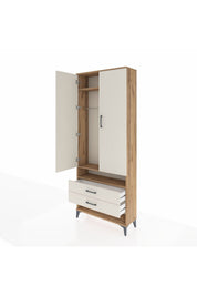 Arges Dolap 3 Raflı 2 Çekmeceli Tek Askılı 88x30x221 - S30M055V7A