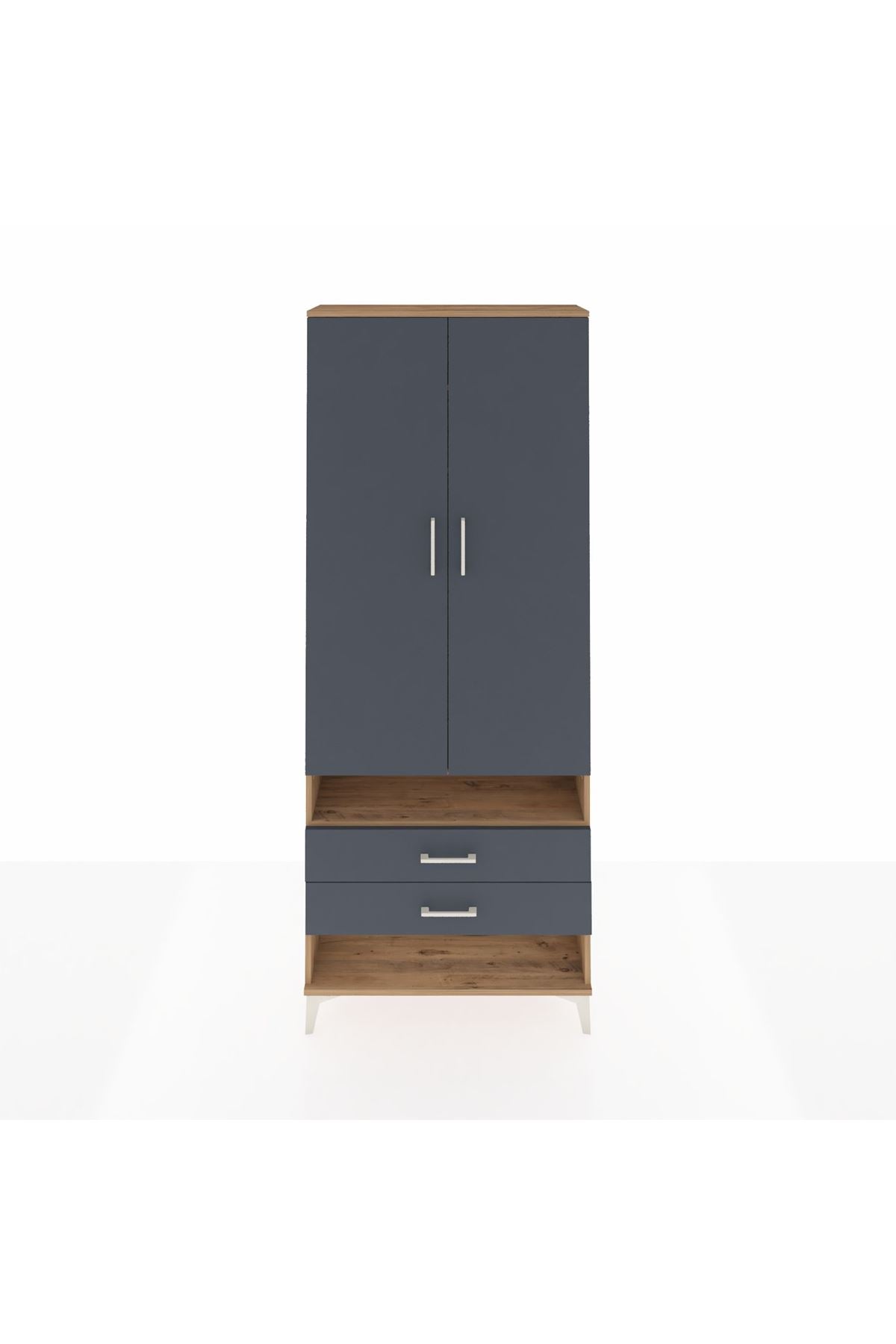 Arges Dolap 3 Raflı 2 Çekmeceli Tek Askılı 88x30x221 - S30M055V8A